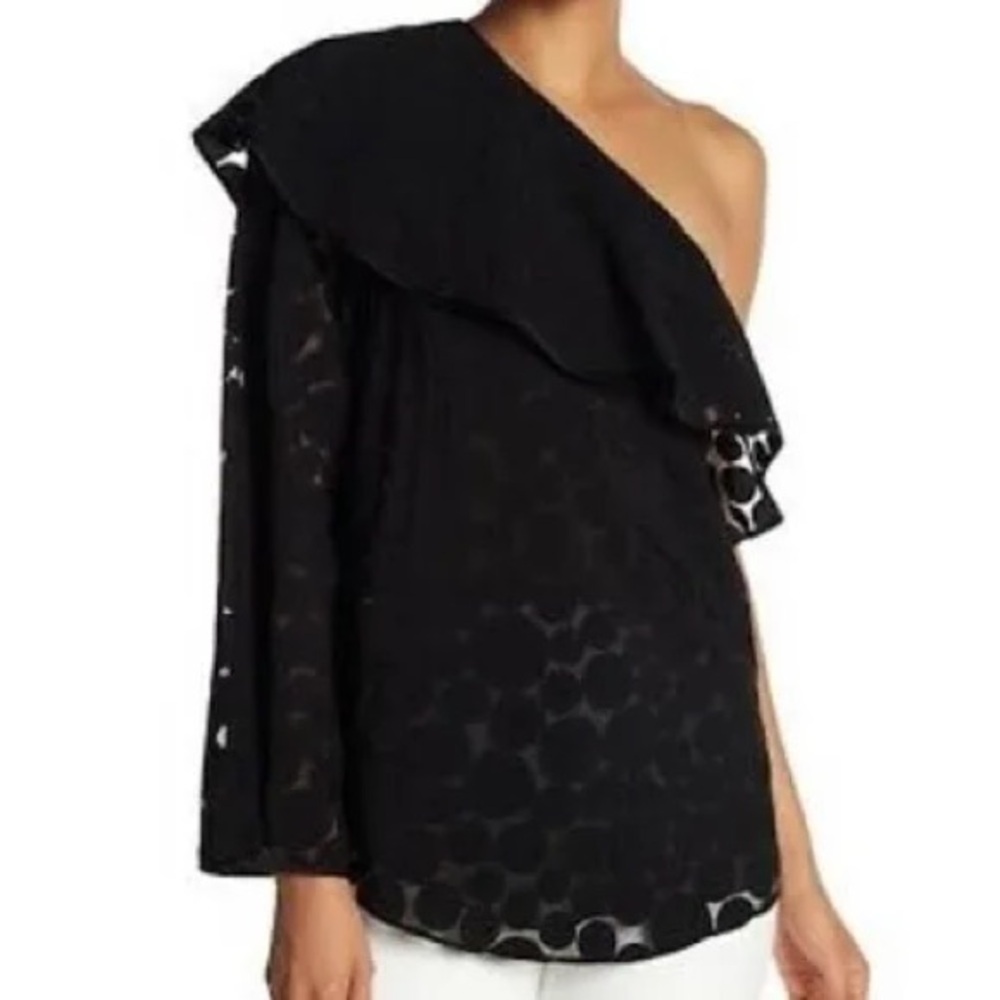 Diane Von Furstenberg Black Textured Top